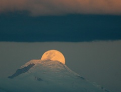 Moonrise over Volcan Cayambe 1