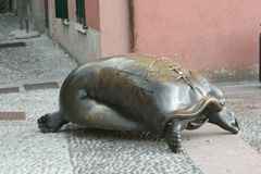 Human-turtle sculpture at Malcesine