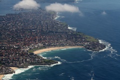 Bondi Beach and the entrace to Sydney Harbour