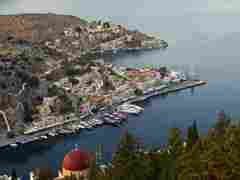 Symi harbour from above